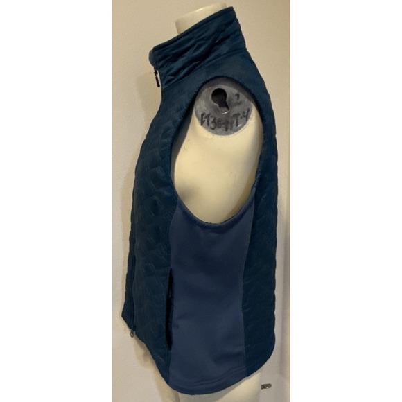 LL Bean Vest Womens M Teal Quilted Insulated Full Zip Pockets Performance Quilt - Picture 4 of 11